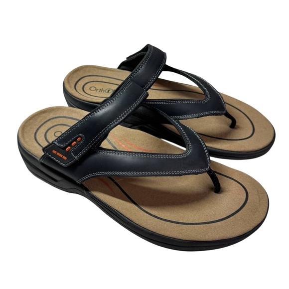 OrthOFeet Eldorado Sandals Flip Flops slides Shoes Size 10 2E (Wide) like new - Picture 2 of 16